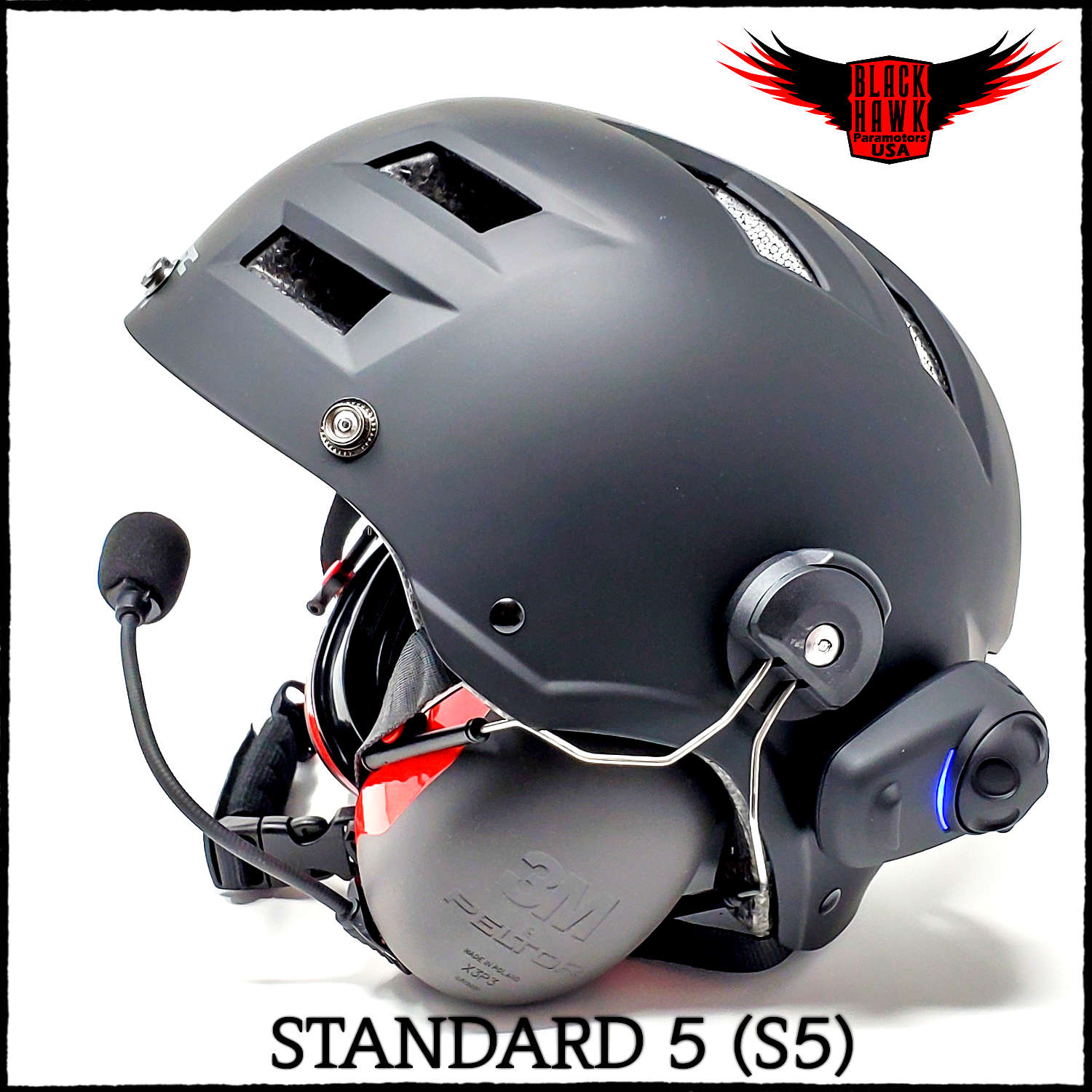 Paramotor Helmet PPG with Bluetooth Sena communication Equipped 